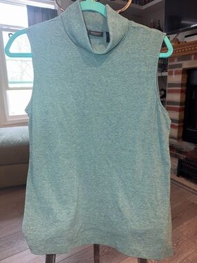 Jones New York Sleeveless Turtleneck Top in Heathered Teal